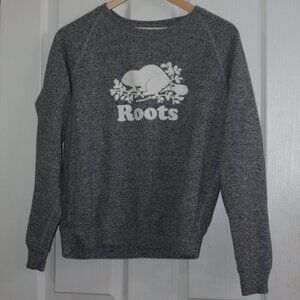 Roots Original Salt and Pepper Gray Crew Neck Sweatshirt - Size Medium